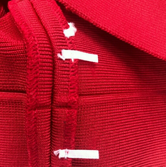 Herve Leger "Candice" Lip Stick Red XXS Dress - Picture 6 of 8